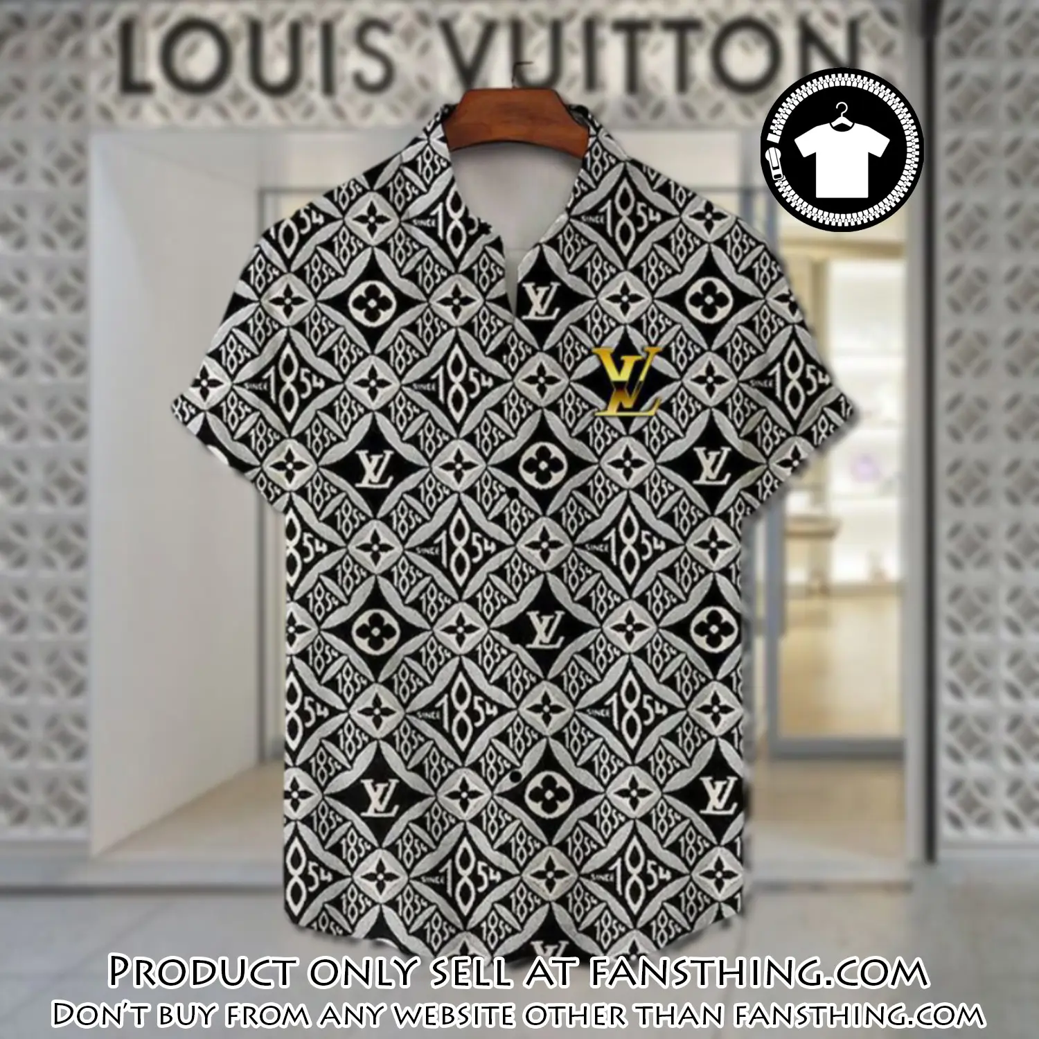 Lv louis vuitton luxury hawaiian shirt & short set lhs1199 fst5155097